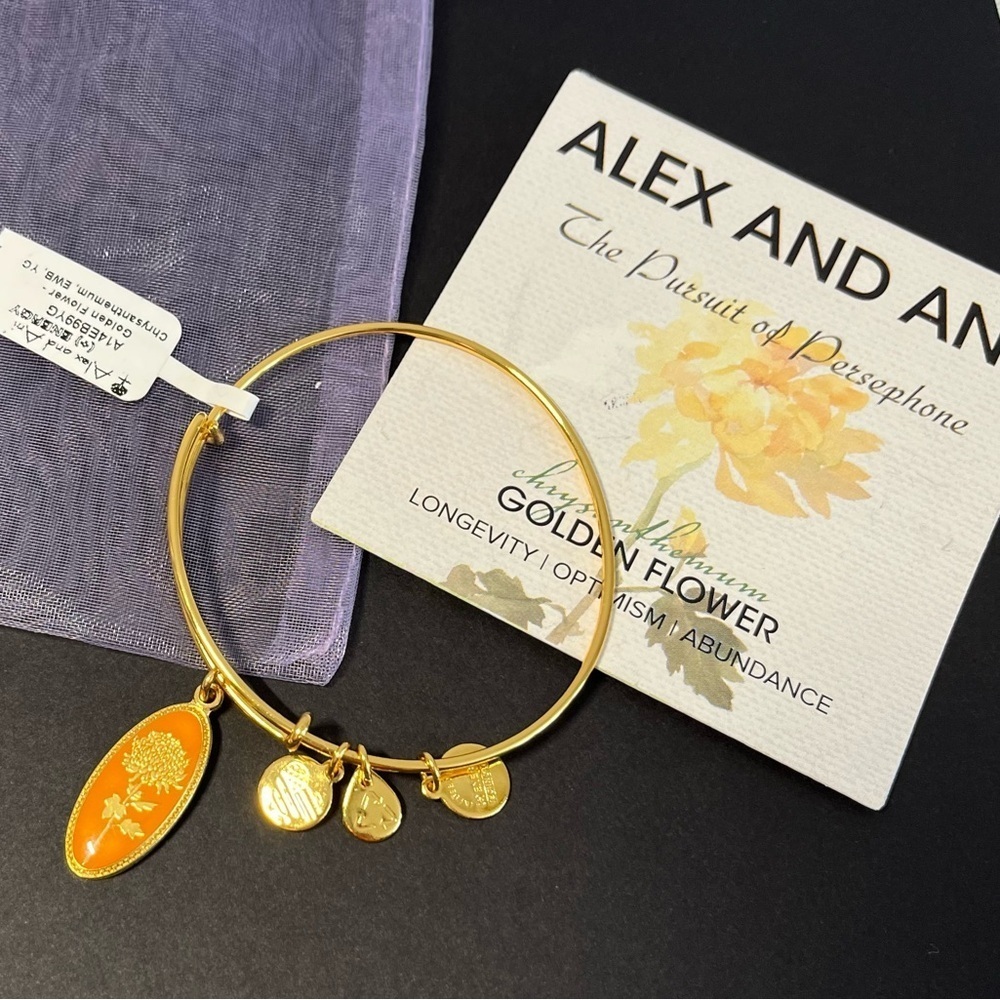 Alex and Ani Golden Flower Bangle. Chrysanthemum. NWT new. Perfect gift